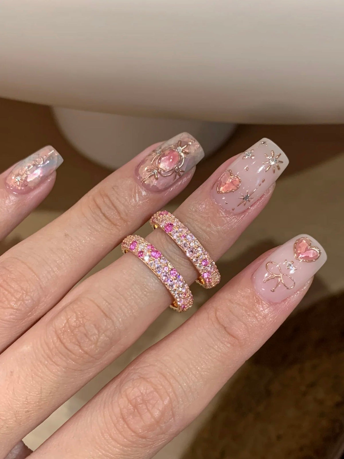 Nuala Pink Pave Ring - Multicolor