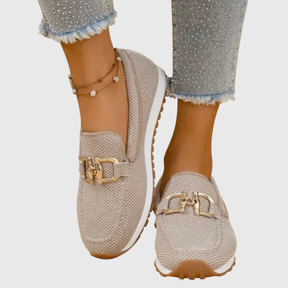 Olympia Horsebit Loafer Sneakers - Beige