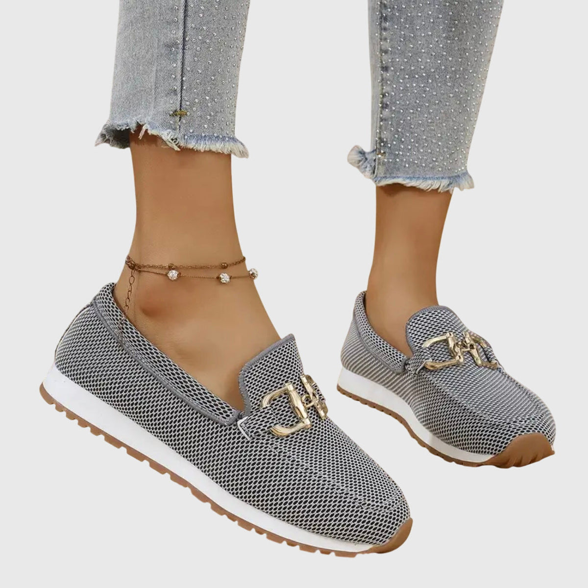 Olympia Horsebit Loafer Sneakers - Gray