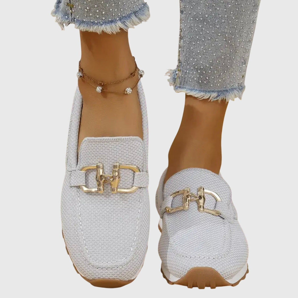 Olympia Horsebit Loafer Sneakers - White