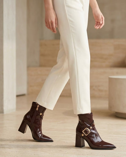 Priscille Buckled Ankle Boots
