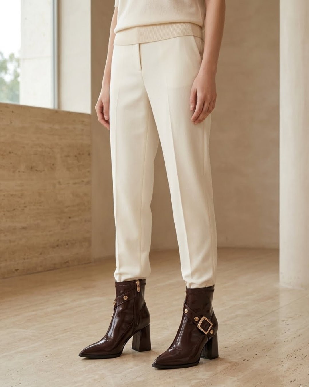 Priscille Buckled Ankle Boots