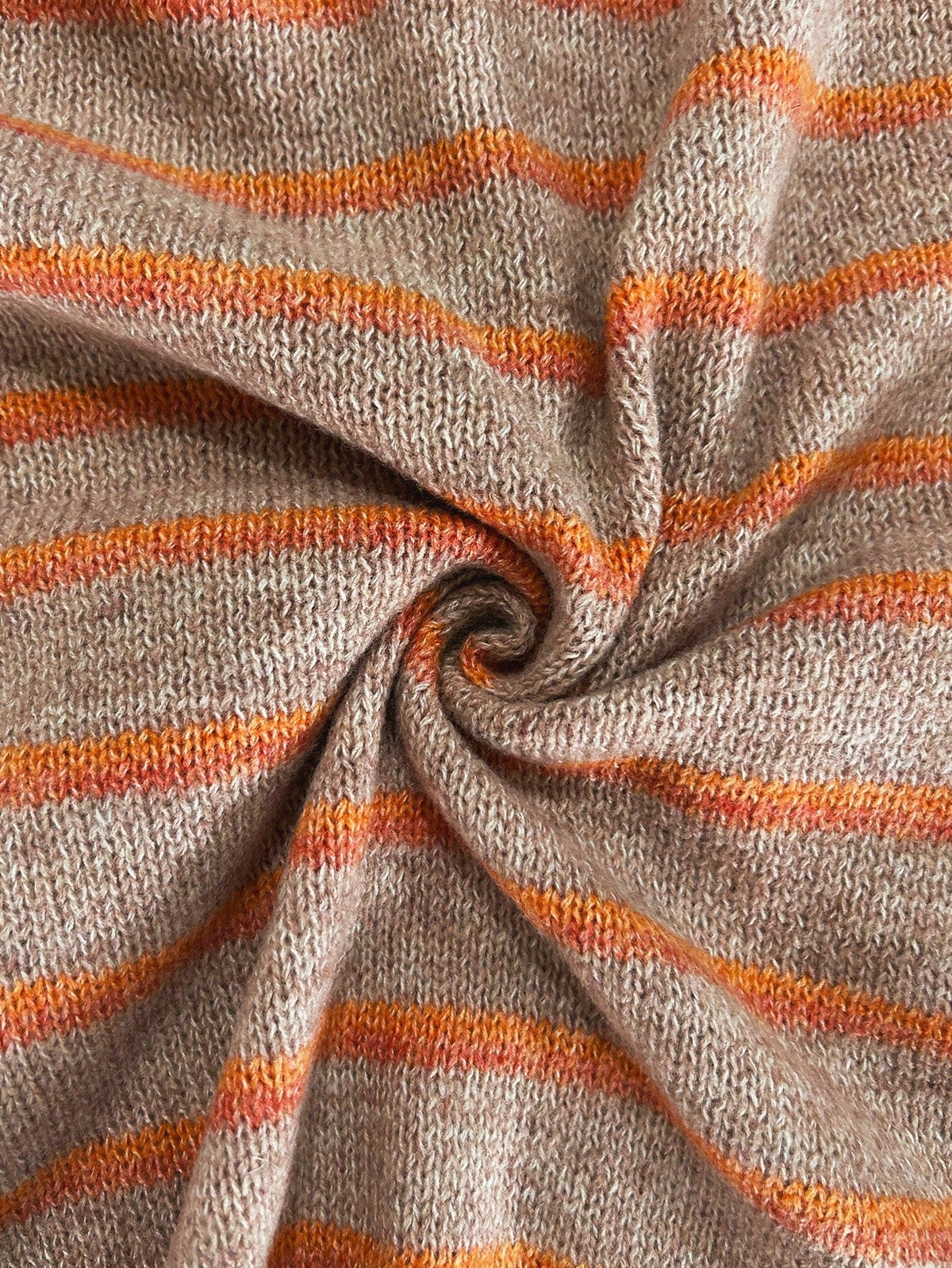 Prunella Striped Button Front Cardigan - Beige and Orange Stripe