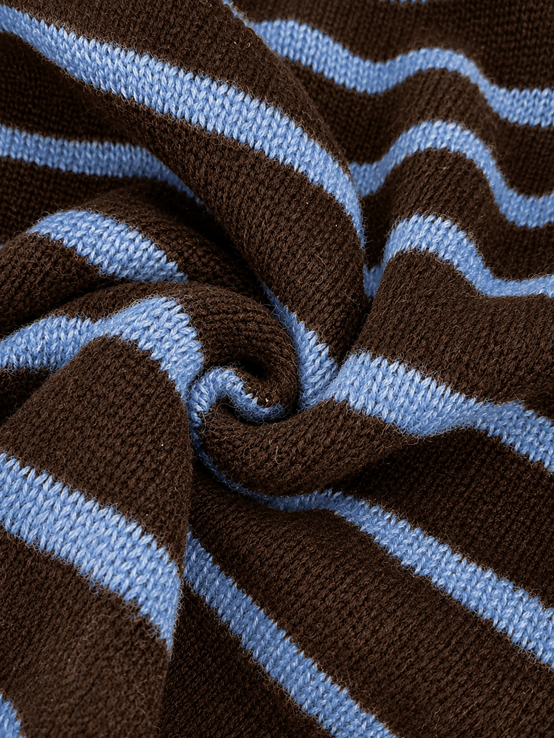 Prunella Striped Button Front Cardigan - Brown and Baby Blue Stripe
