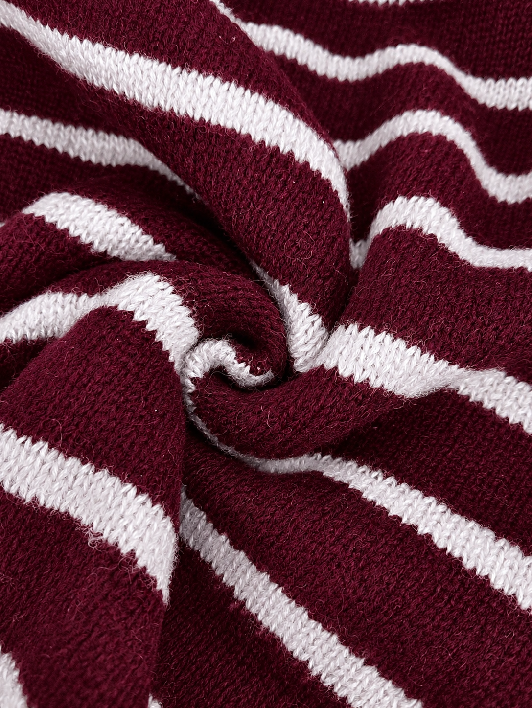 Prunella Striped Button Front Cardigan - Burgundy and White Stripe