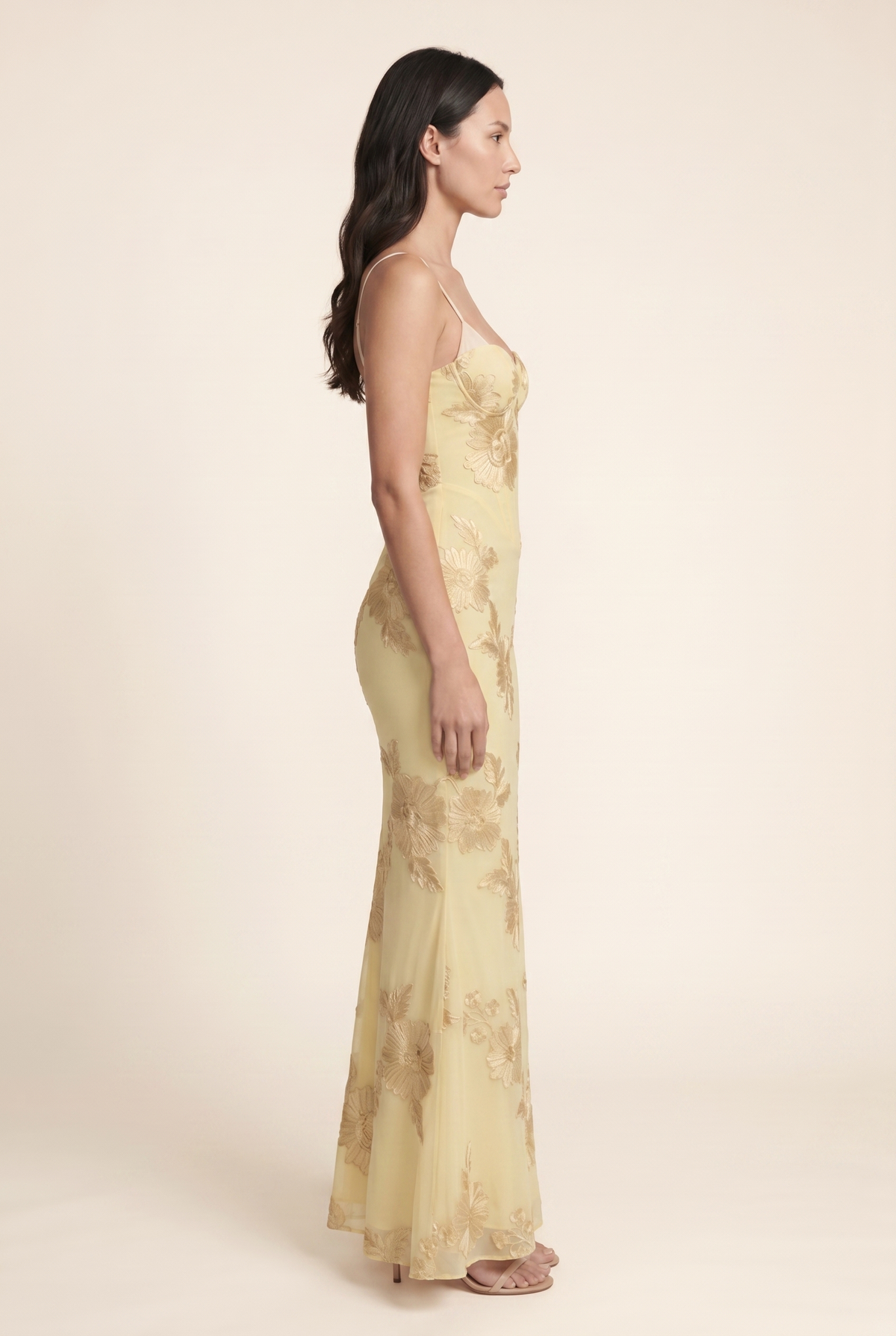 Quintessa Lace-Up Back Maxi Dress - Lemon