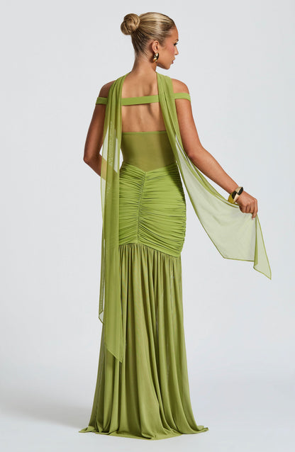 Women's Cocktail Off Shoulder Ruched Maxi Dress With Slit - product image 6