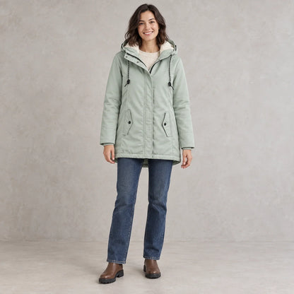 Renske Fleece Lined Hooded Parka - Mint Green
