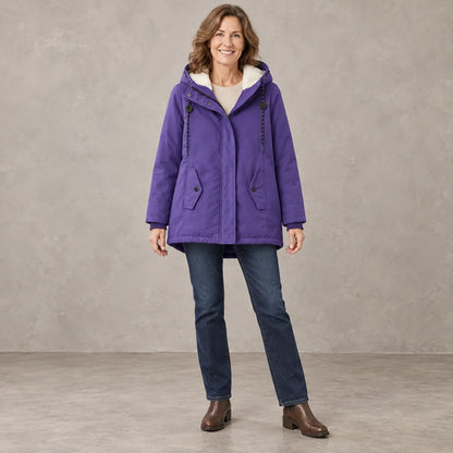 Renske Fleece Lined Hooded Parka - Purple