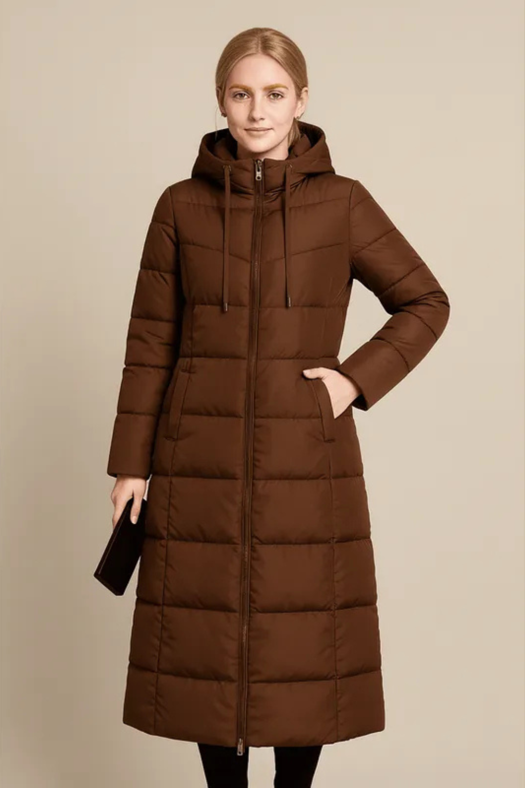 Rhea Hooded Quilted Longline Puffer Coat