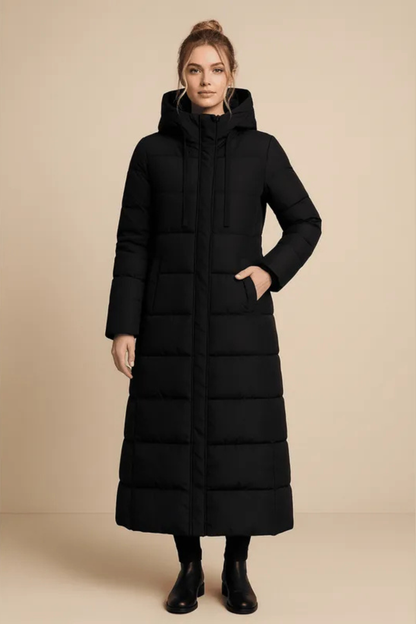 Rhea Hooded Quilted Longline Puffer Coat