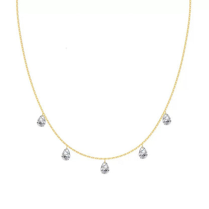 Rhiannon Crystal Drop Necklace - Gold