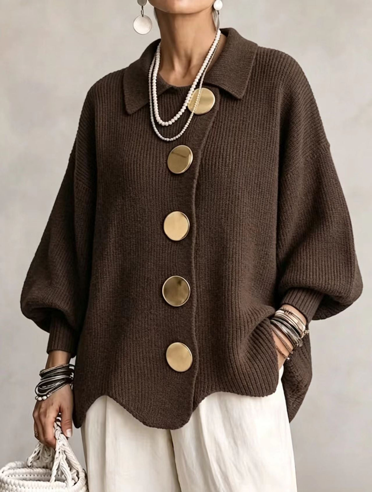 Rocio Knit Jacket - Brown