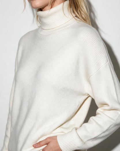 Roisin Turtleneck Wide Leg Loungewear Set - Ivory