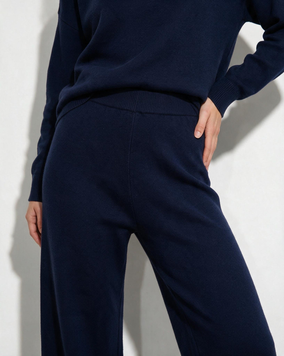 Roisin Turtleneck Wide Leg Loungewear Set - Navy