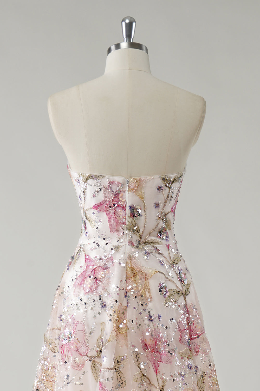Rosanna Strapless Sequin Floral Gown - Ivory Floral