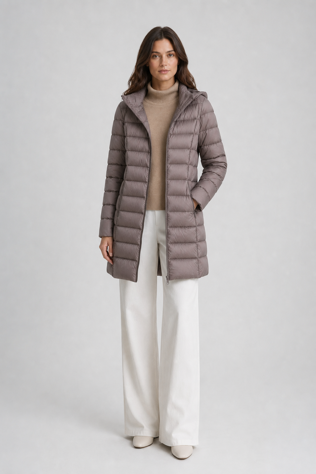 Rosie Hooded Quilted Longline Puffer Coat