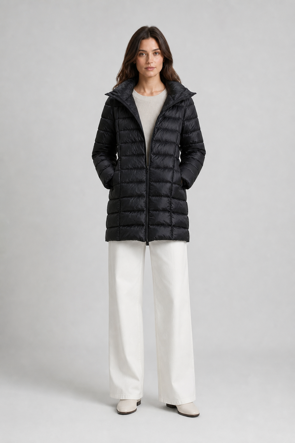 Rosie Hooded Quilted Longline Puffer Coat