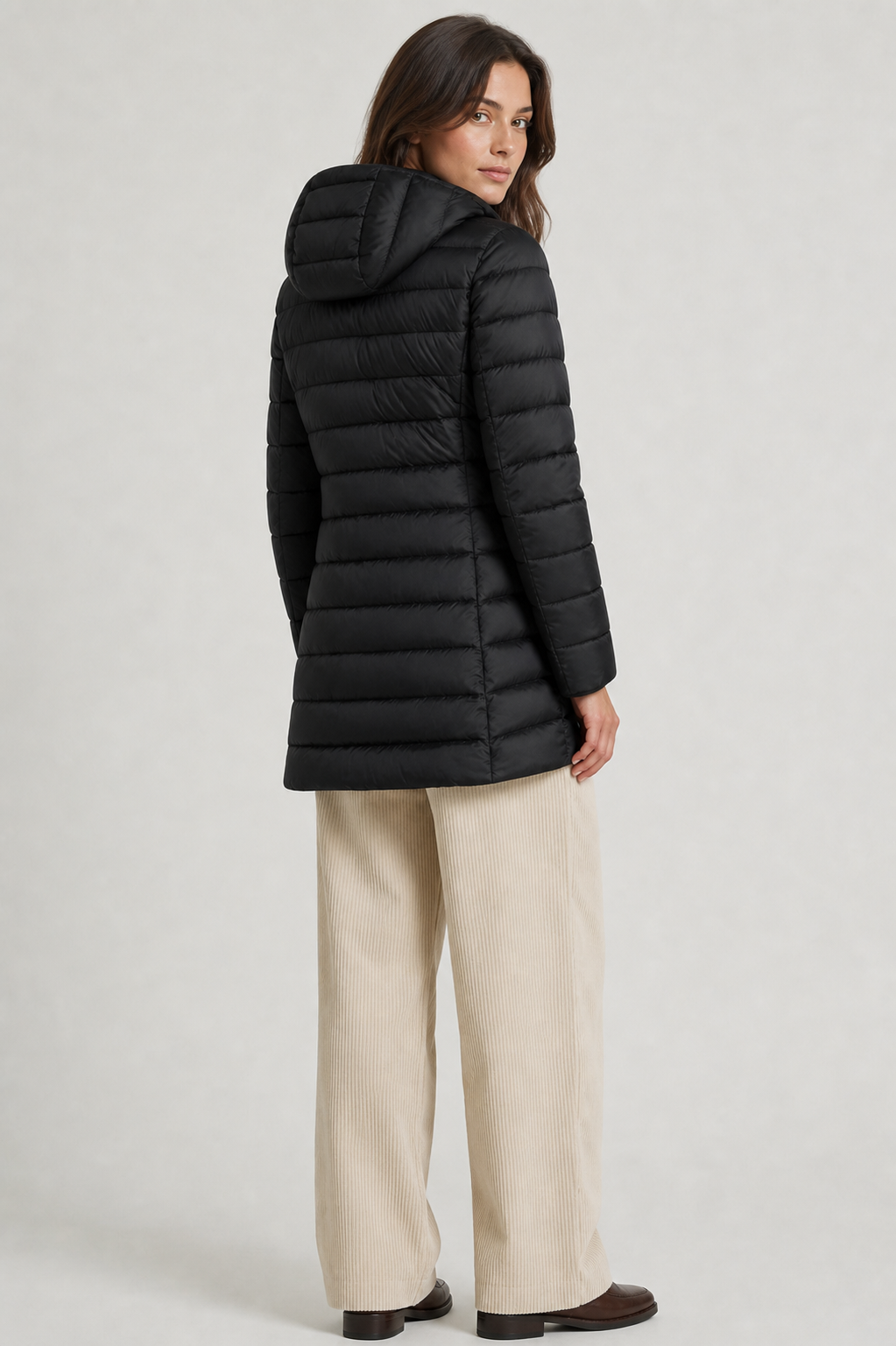 Rosie Hooded Quilted Longline Puffer Coat
