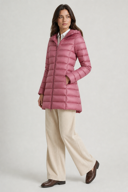 Rosie Hooded Quilted Longline Puffer Coat