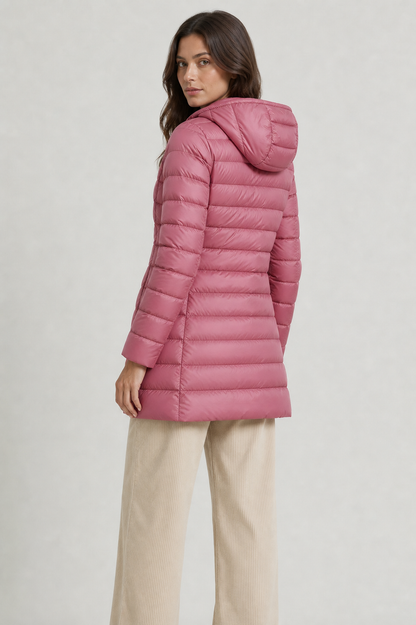 Rosie Hooded Quilted Longline Puffer Coat
