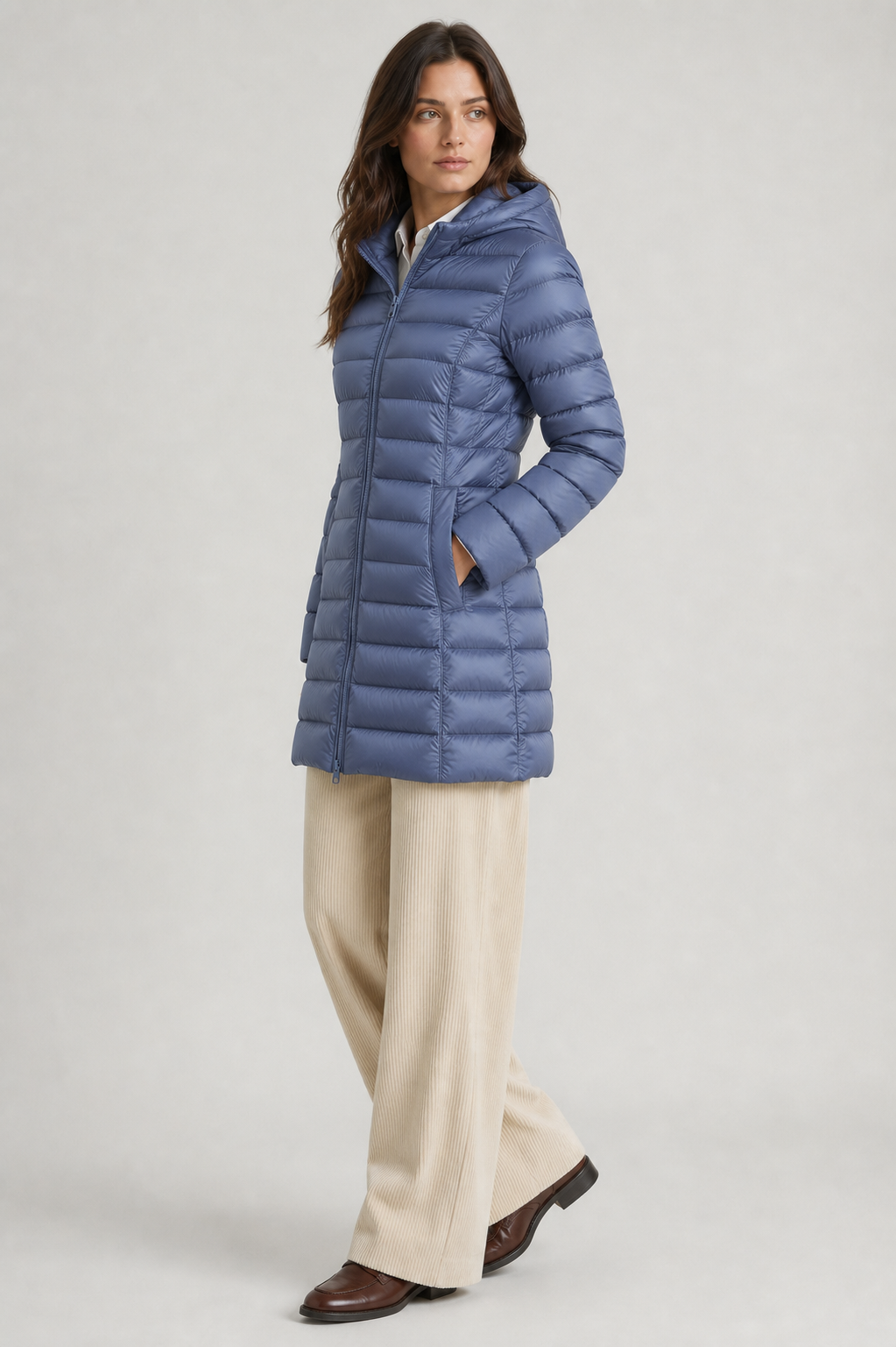 Rosie Hooded Quilted Longline Puffer Coat