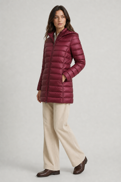 Rosie Hooded Quilted Longline Puffer Coat