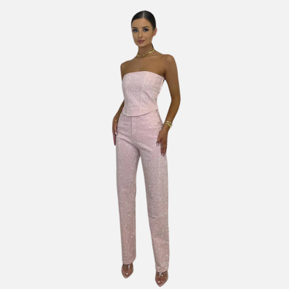 Rosine Sequin Jumpsuit - Pink