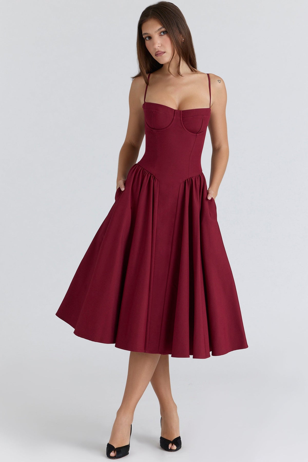 Sailor Midi Dress - Red