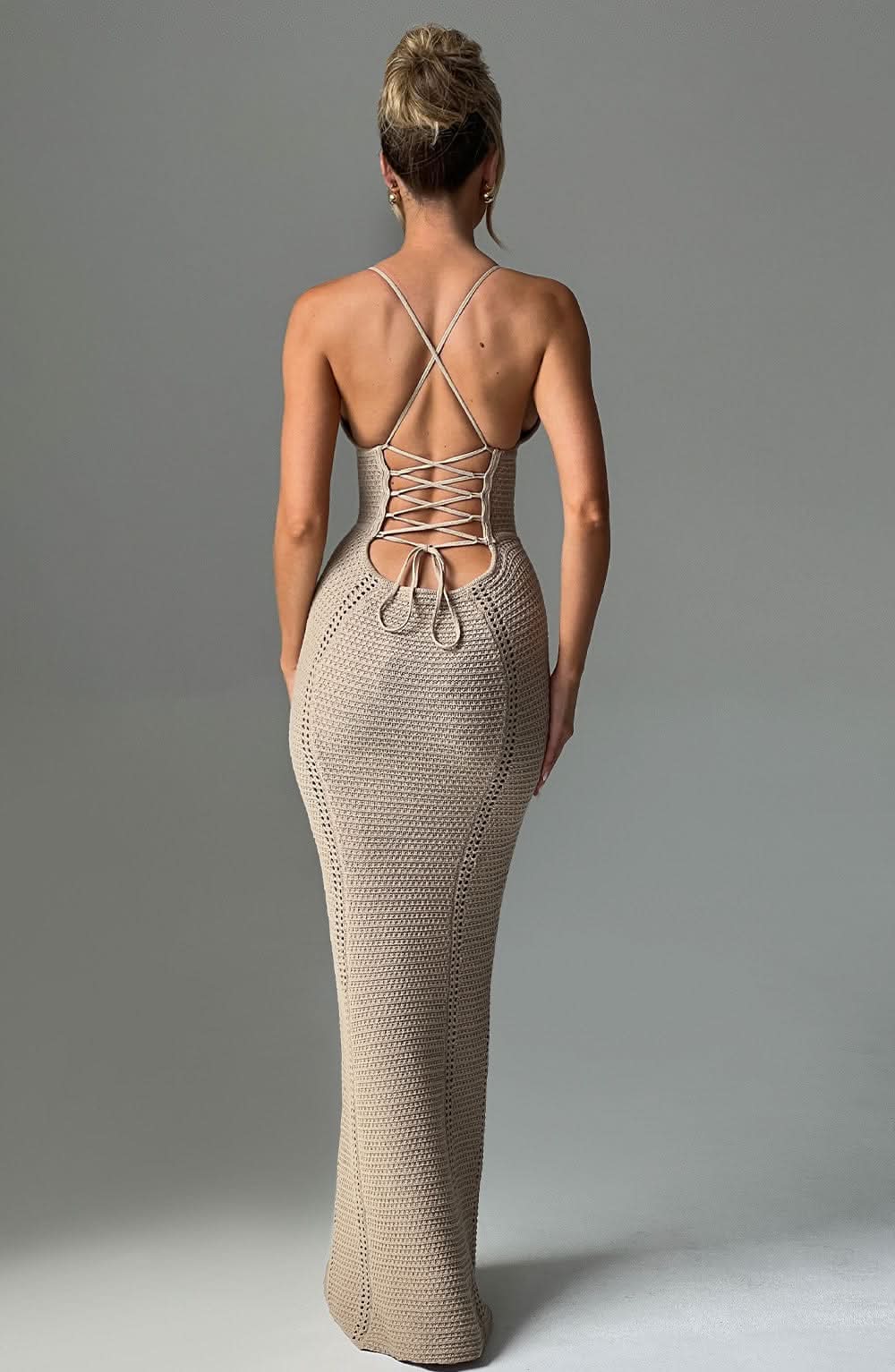 Women's Cocktail V Neck Crochet Maxi Dress - product image 6