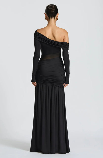 Women's Cocktail One Shoulder Slit Maxi Dress