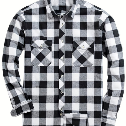 Silas Checked Flannel Shirt - Black