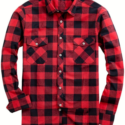 Silas Checked Flannel Shirt - Red