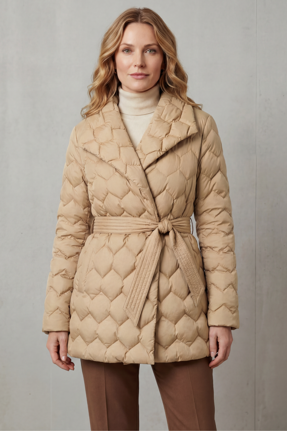 Solenza Quilted Belted Puffer Jacket
