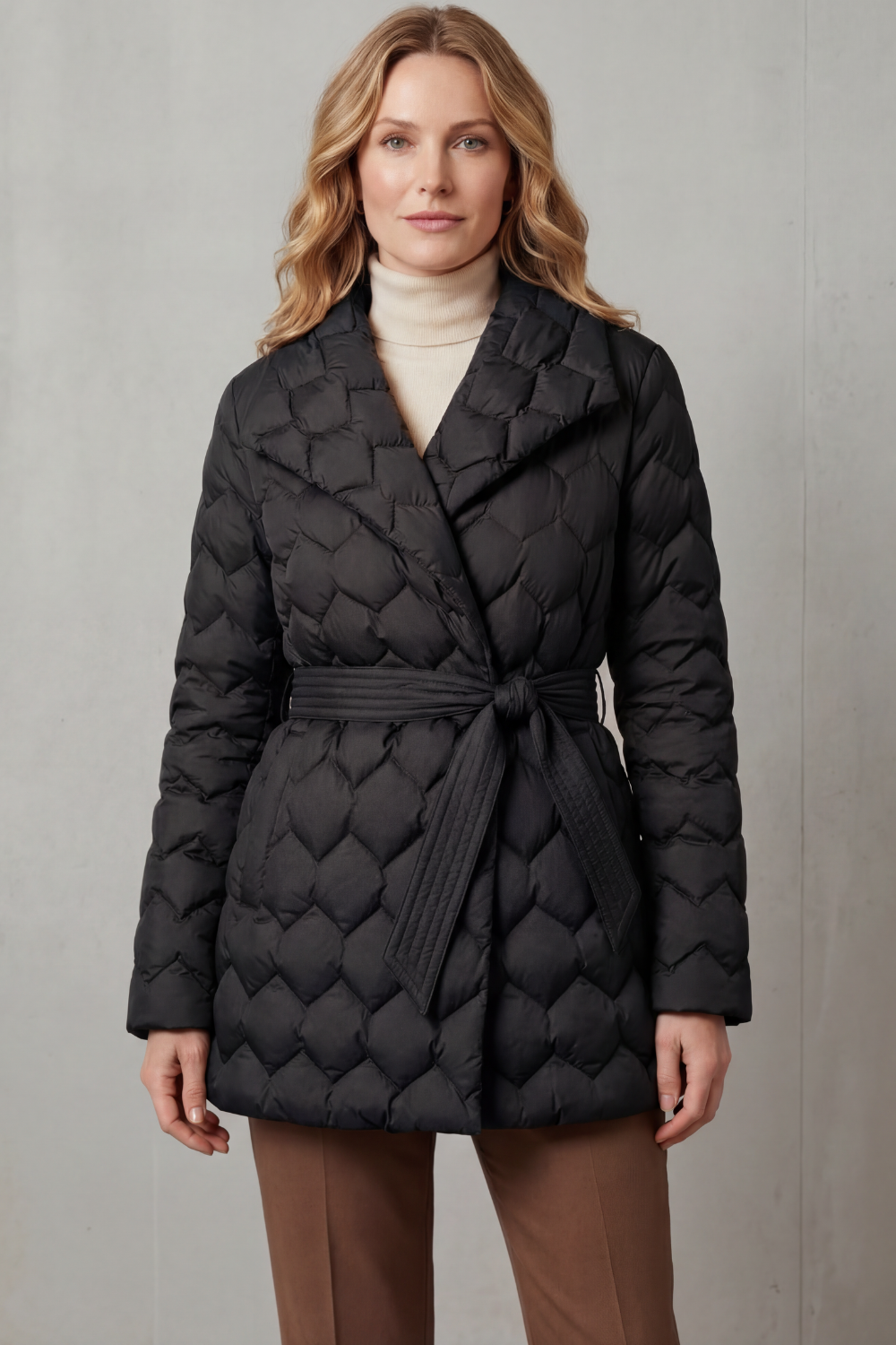 Solenza Quilted Belted Puffer Jacket