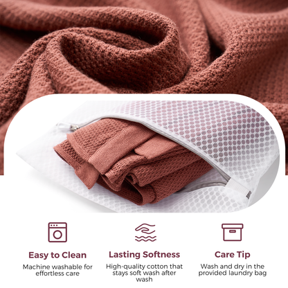 Taupe cotton nursing poncho fabric detail in mesh laundry bag
