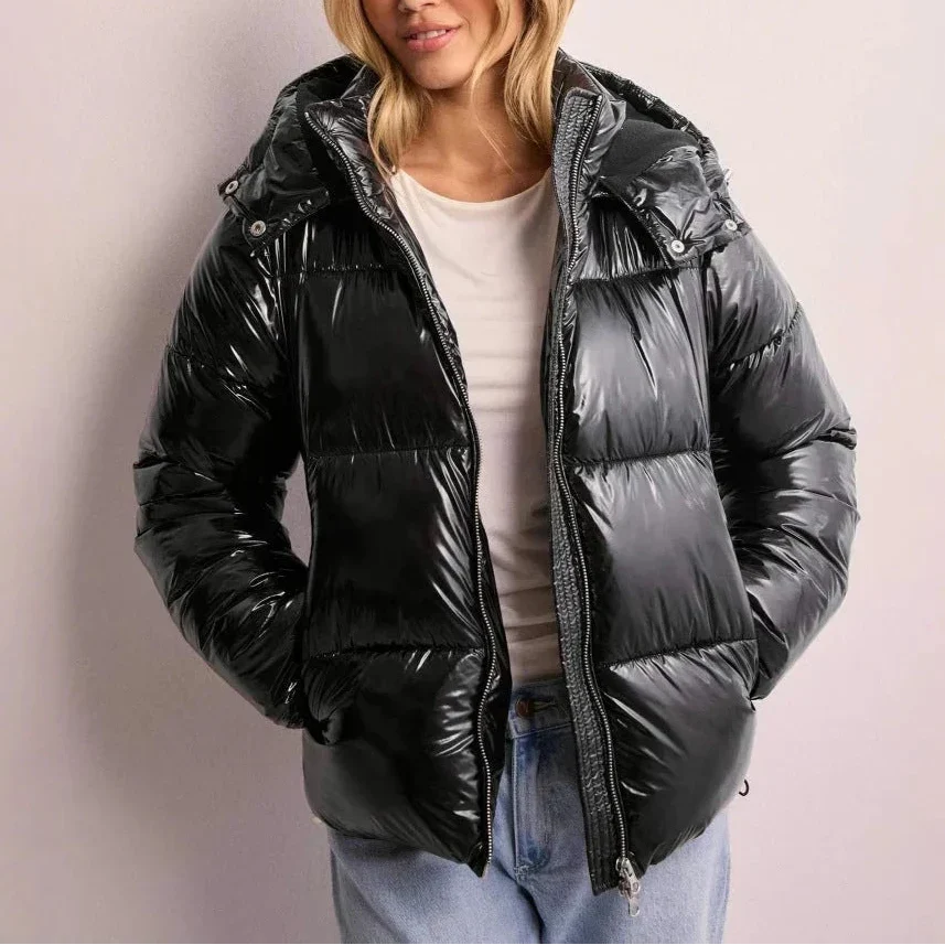 Tempest Hooded Quilted Puffer Jacket - Black