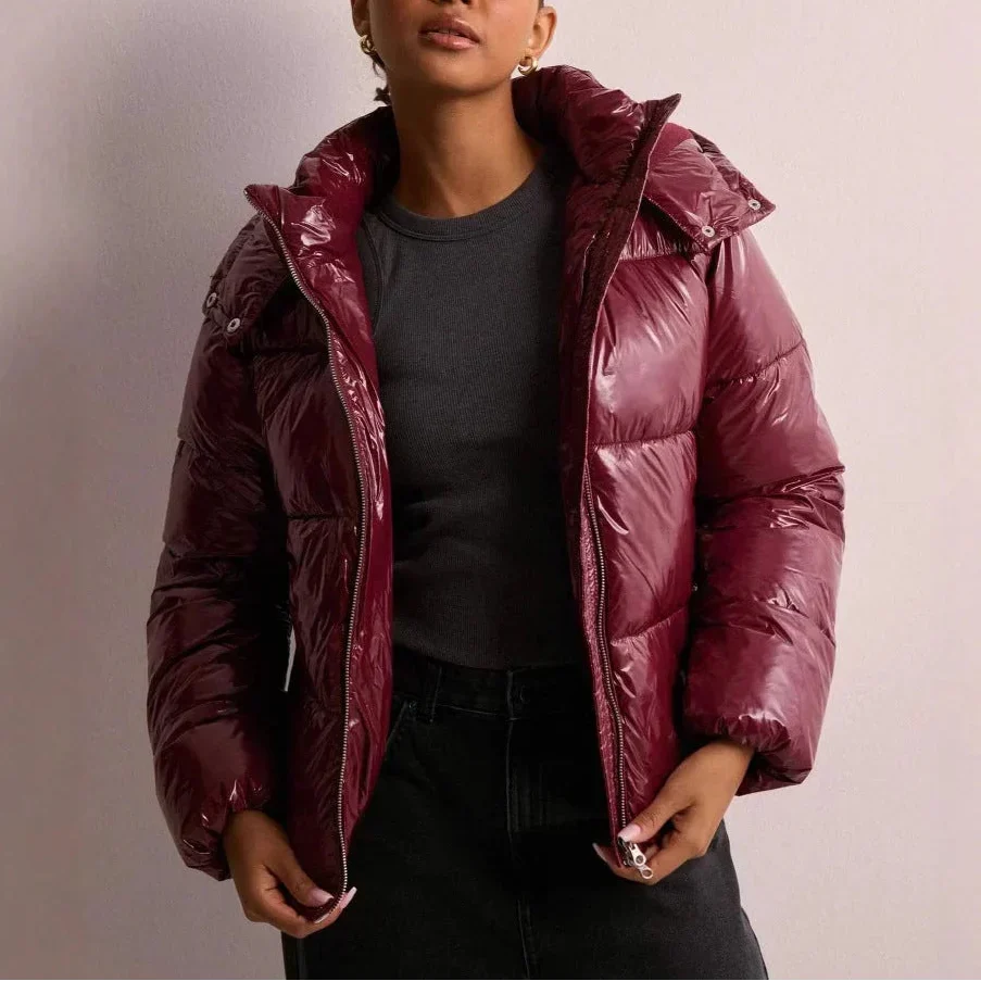 Tempest Hooded Quilted Puffer Jacket - Burgundy