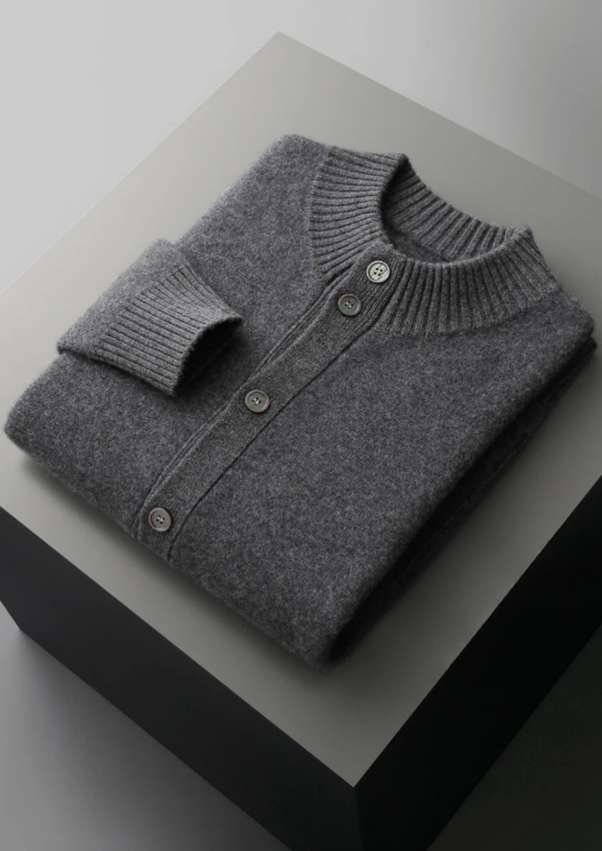 Theo Button-Up Cardigan - Dark Gray
