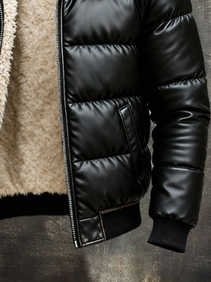 Tobias Quilted Faux Leather Jacket