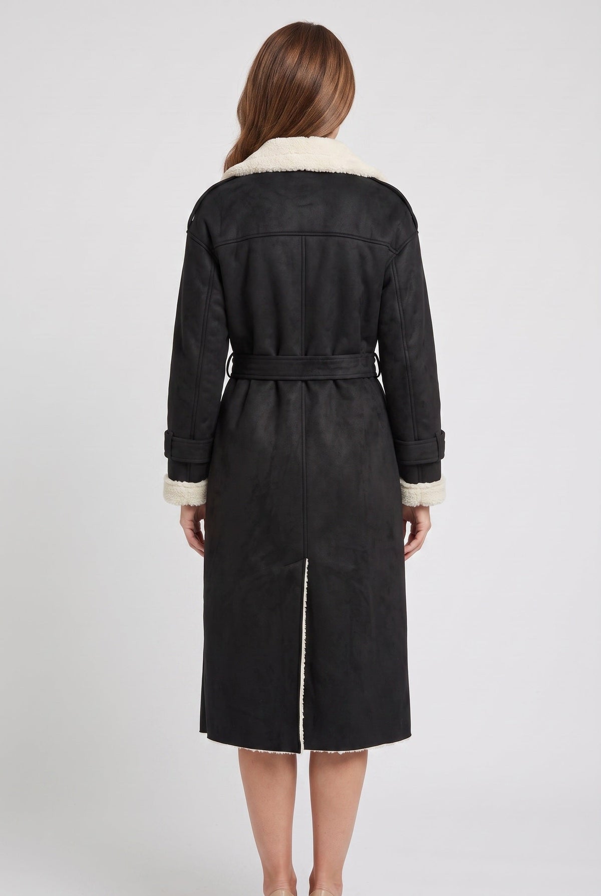 Ulrika Belted Aviator Coat - Black
