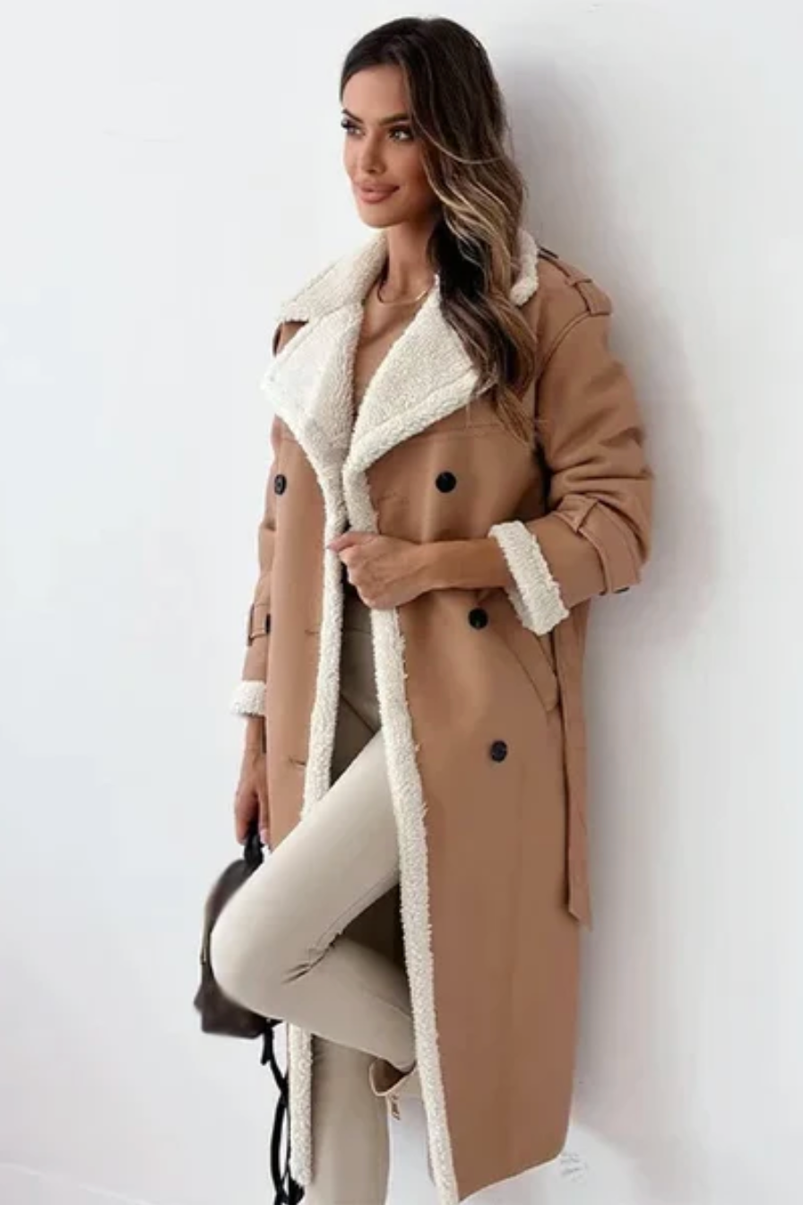 Ulrika Belted Aviator Coat - Camel
