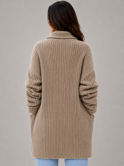 Usha Open Front Longline Cardigan - Taupe