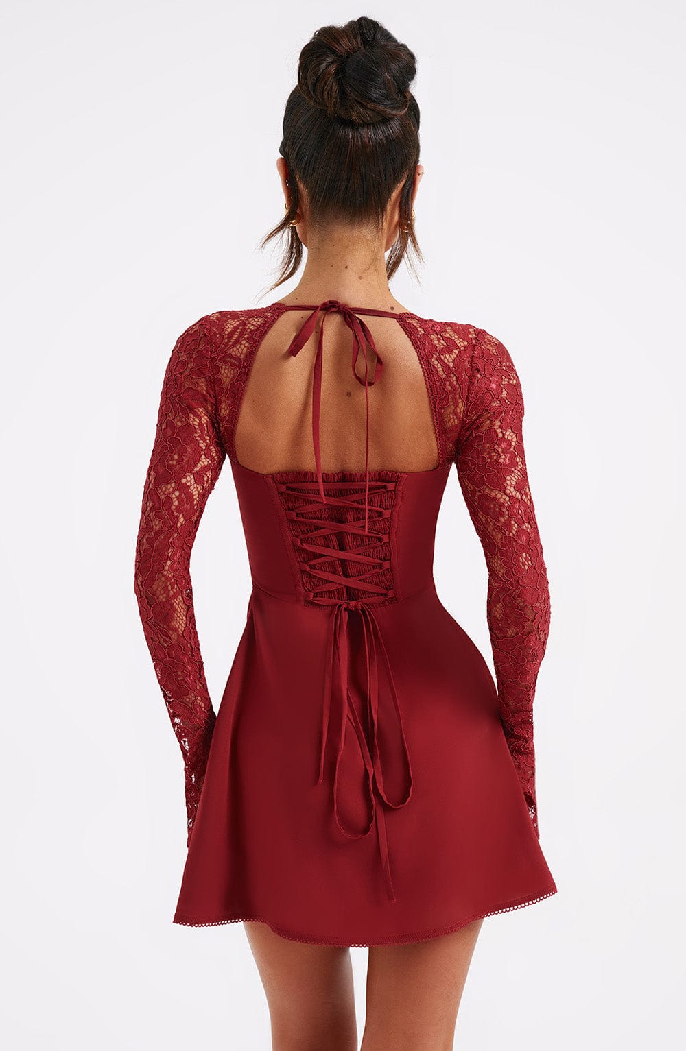 Valentina Flared Mini Dress - Red