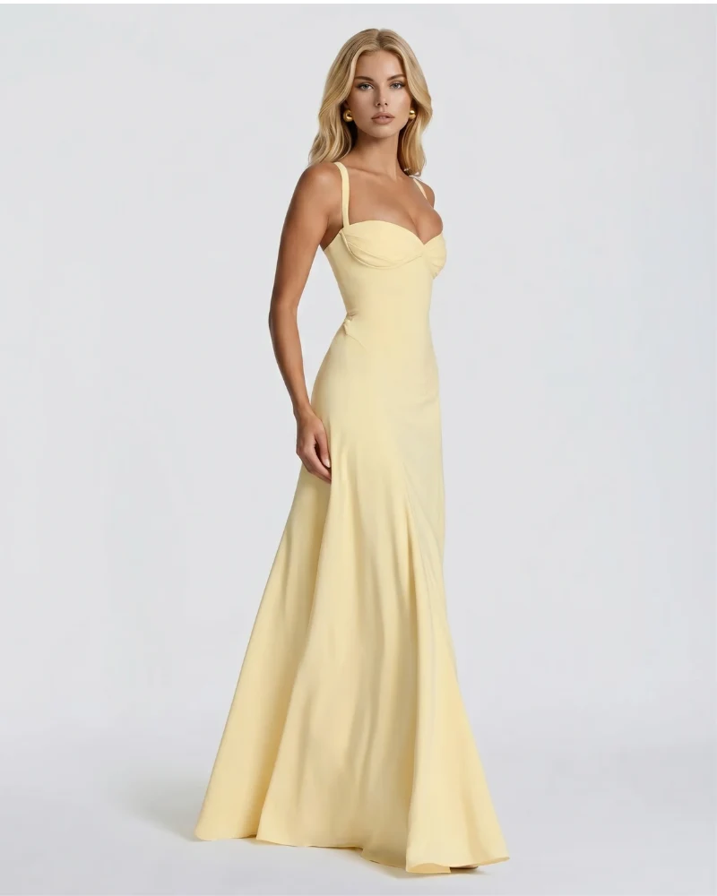 Varina Corset Maxi Dress - Butter Yellow