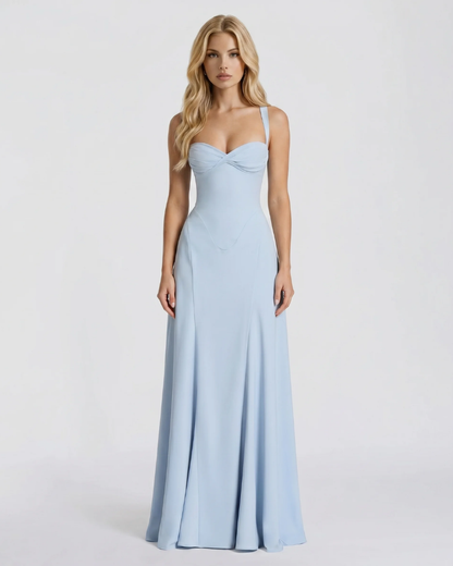Varina Corset Maxi Dress - Light Blue
