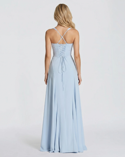 Varina Corset Maxi Dress - Light Blue