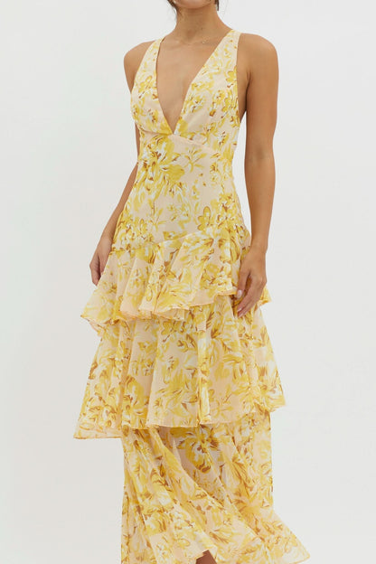 Veda Ruffle Midi Dress