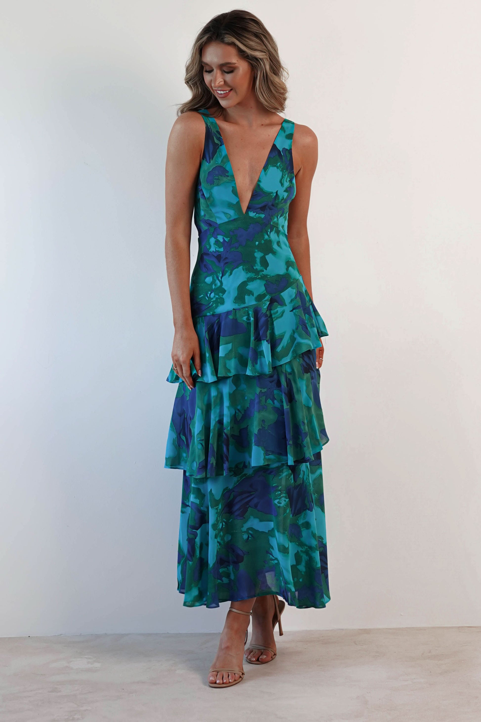 Veda Ruffle Midi Dress
