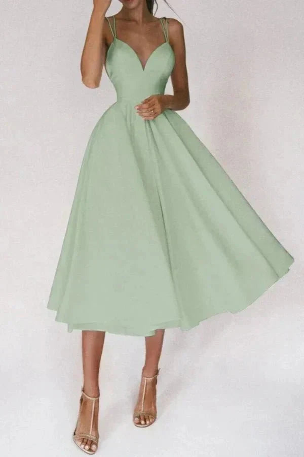 Vienna v Neck Midi Dress